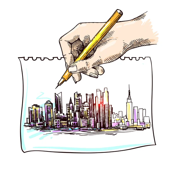 Şehir sketch vektör