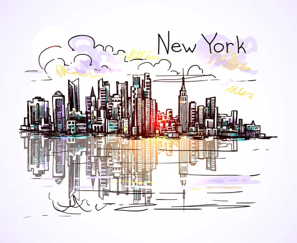 New York-skiss — Stock vektor