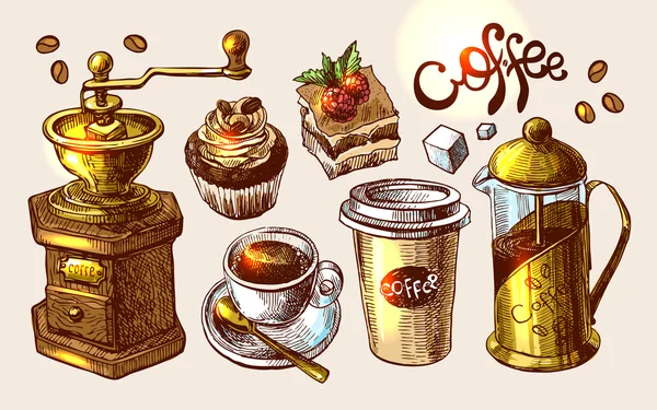 Croquis café illustration — Image vectorielle