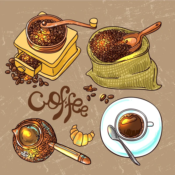 Esboço ilustração café — Vetor de Stock