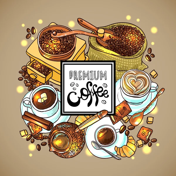 Café pour votre design — Image vectorielle