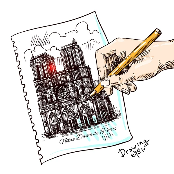 Notre Dame w Paryżu — Wektor stockowy