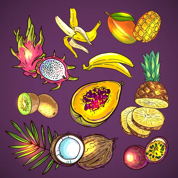 Frutta tropicale vettoriale — Vettoriale Stock