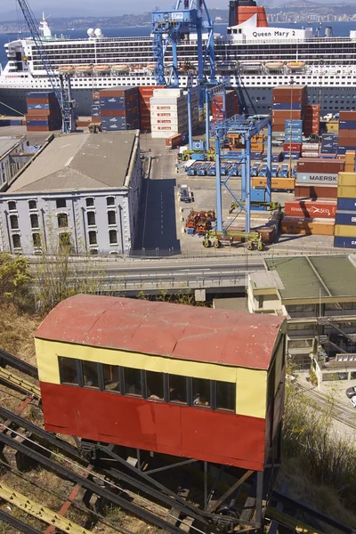 Historische Standseilbahn in Valparaiso — Stockfoto