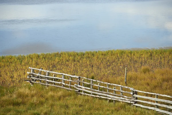 Holzzaun Ufer Des Meeres Chile — Stockfoto