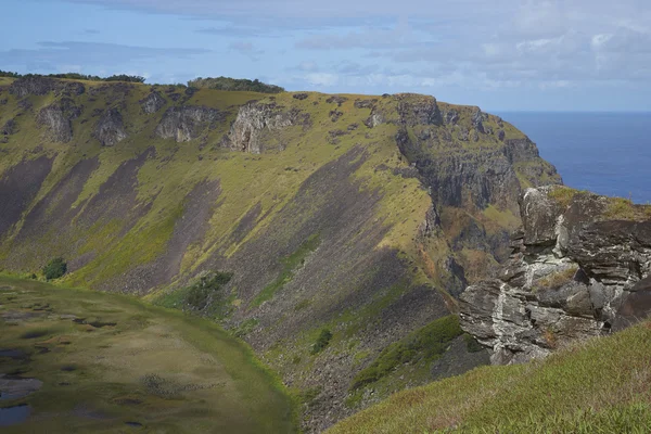 Rano Kau на острові Пасхи — стокове фото