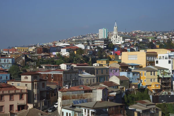 Barevné budovy Valparaiso — Stock fotografie