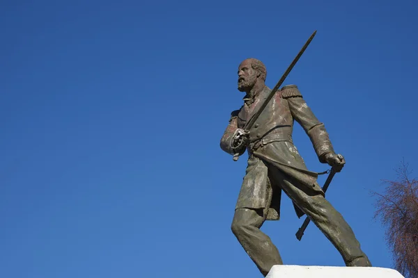 Statua Arturo Prat Punta Arenas Cile Prat Eroe Navale Cileno — Foto Stock