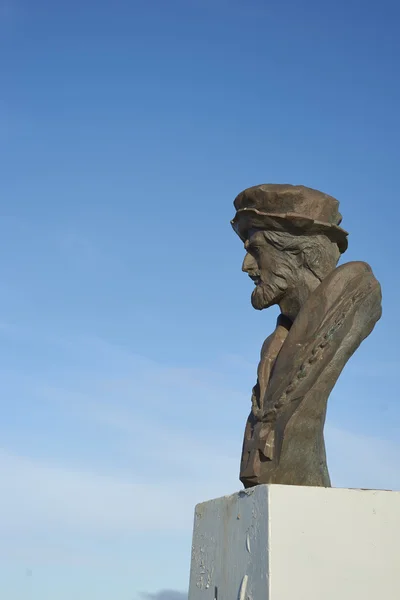 Statua Ferdinando Magellano Affacciata Sullo Stretto Magellano Punta Arenas Cile — Foto Stock