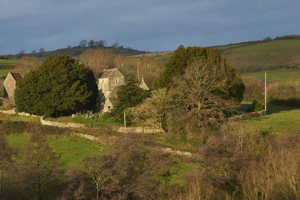 Historisk Kyrka Den Lilla Byn Langridge Cotswolds Nära Bath Somerset — Stockfoto