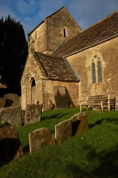 Történelmi Templom Kis Falu Langridge Cotswolds Közel Bath Somerset Egyesült — Stock Fotó