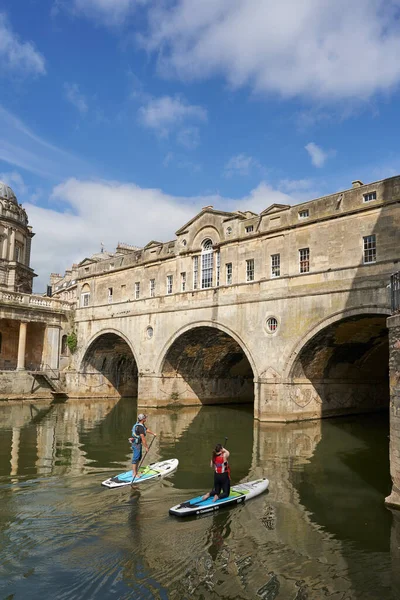 Bath Reino Unido Junio 2021 Paddle Boarding Río Avon Mientras — Foto de Stock