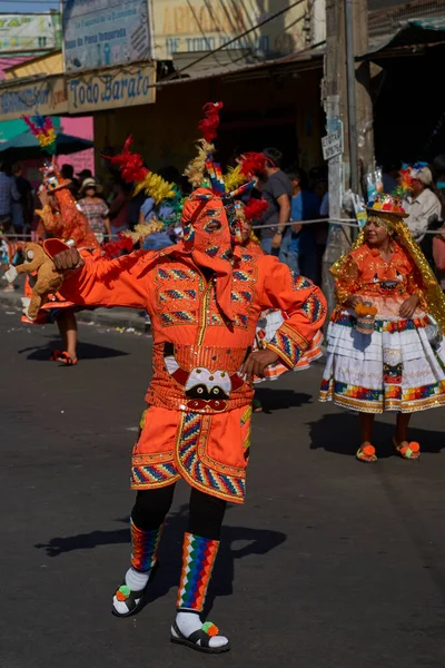 Arica Chile Janeiro 2016 Membros Grupo Dança Waca Waca Traje — Fotografia de Stock