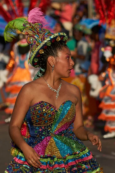 Arica Chile 2016 Január Morenada Tánccsoport Amely Carnaval Andino Con — Stock Fotó