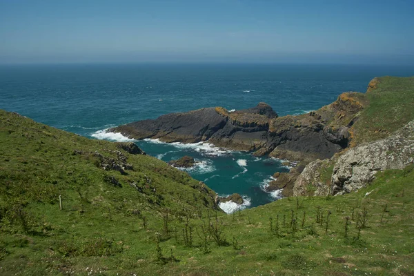 Côte Accidentée Île Skomer Large Côte Pembrokeshire Pays Galles Royaume — Photo