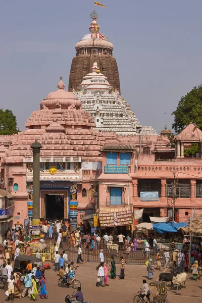 Puri Orissa Índia Maio 2008 Multidões Fora Templo Sagrado Jagannath — Fotografia de Stock