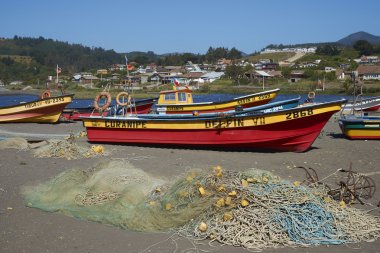 Fishing Boats on the Beach clipart