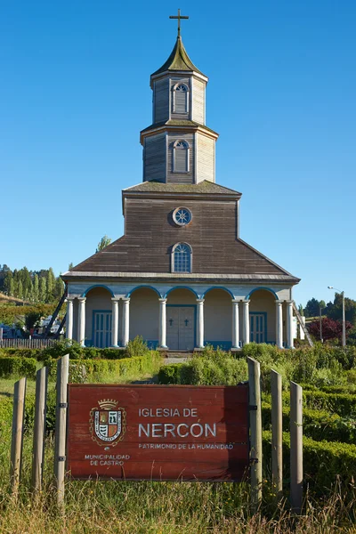 Iglesia Histórica de Nercón en la Isla de Chiloé —  Fotos de Stock