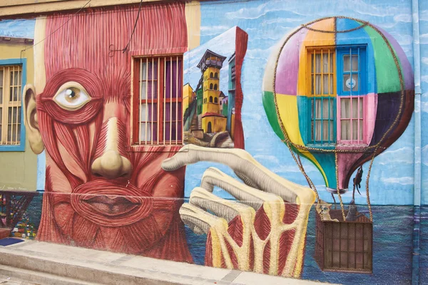 Arte de rua de valparaíso — Fotografia de Stock