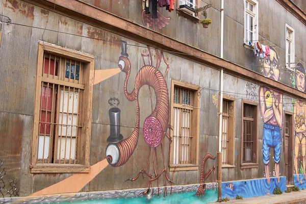 Уличное искусство Вальпараисо — стоковое фото
