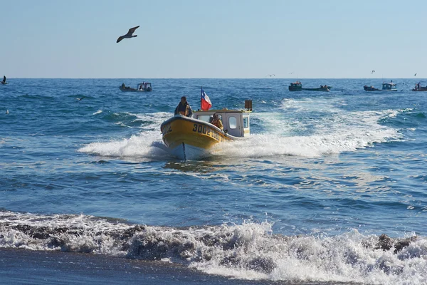 Fischerboot kommt an Land — Stockfoto