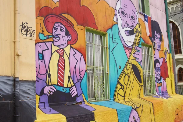 Arte urbano de Valparaíso — Foto de Stock