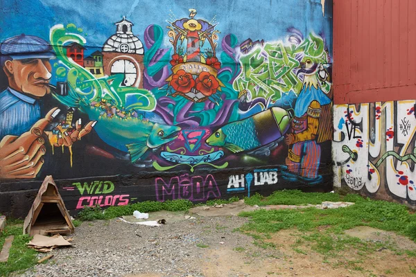 Arte de rua de valparaíso — Fotografia de Stock
