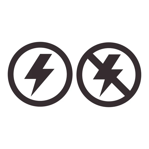 Lightning and no lightning icon — Stock Vector