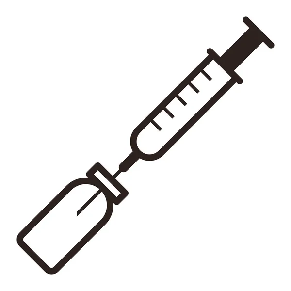 Medical ampoule and syringe icon — Stock Vector