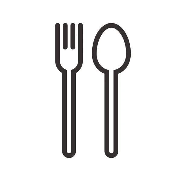 Forchetta e cucchiaio segno — Vettoriale Stock