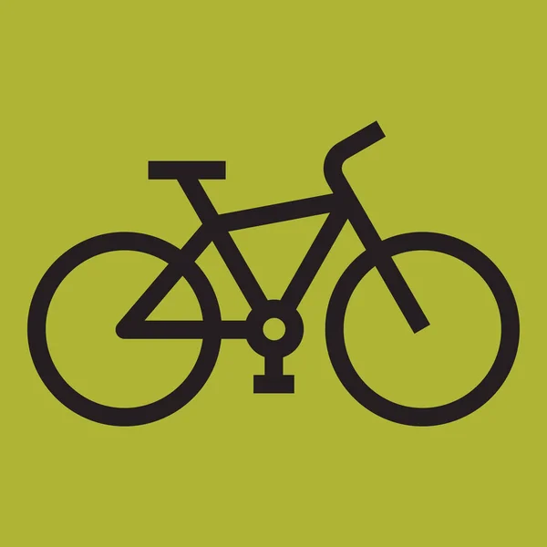 Icono Bicicleta Fondo Verde — Vector de stock