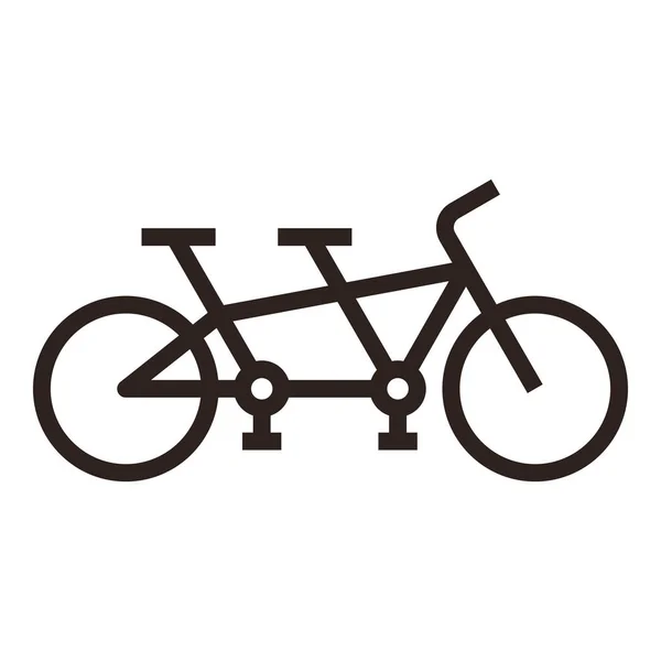 Icono Bicicleta Tándem Aislado Fondo Blanco — Vector de stock