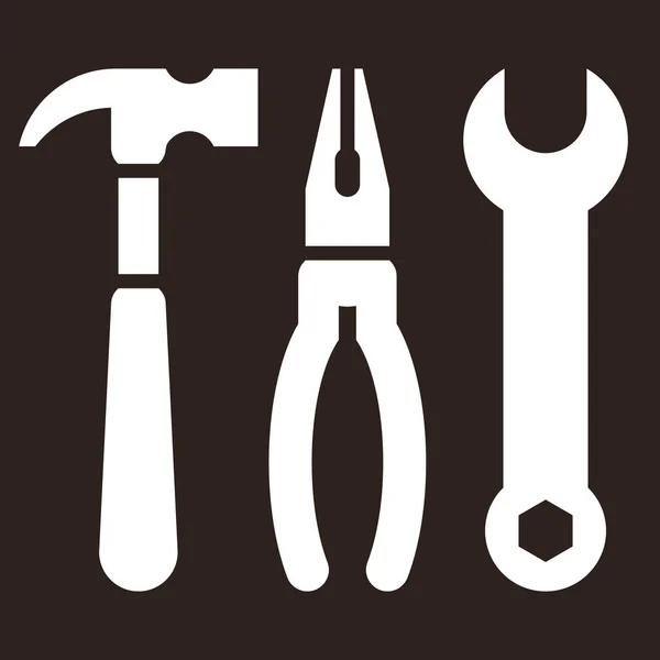 Hammer Pliers Wrench Tools Icon — Stock Vector