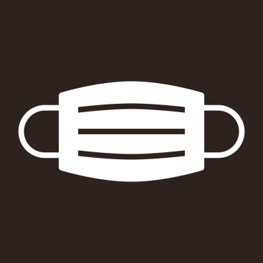 Tıbbi koruyucu maske ikonu. Kirliliğe, virüse, gribe ve koronavirüse karşı yüz maskesi koruması. Sağlık ve Cerrahi Konsept