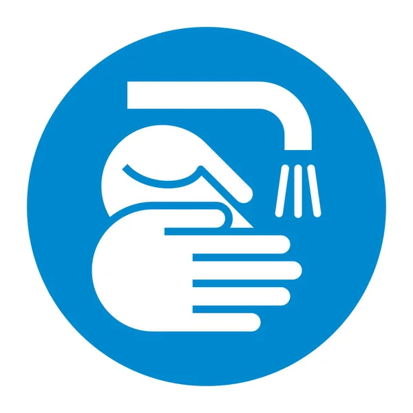 Lave Sinal Das Mãos Prevenção Vírus Corona — Vetor de Stock