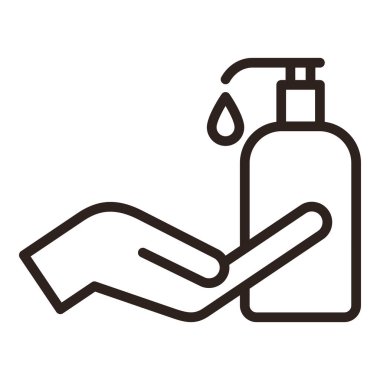 Ellerini dezenfekte et ve sterilize et. Sıvı sabun simgesi