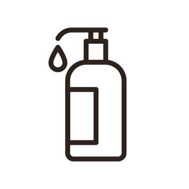 Dezenfektan ikonu. Sıvı sabun simgesi beyaz arkaplanda izole edildi