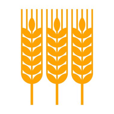 Buğday kulak ikonu. Beyaz arkaplanda izole edilmiş hasat simgesi