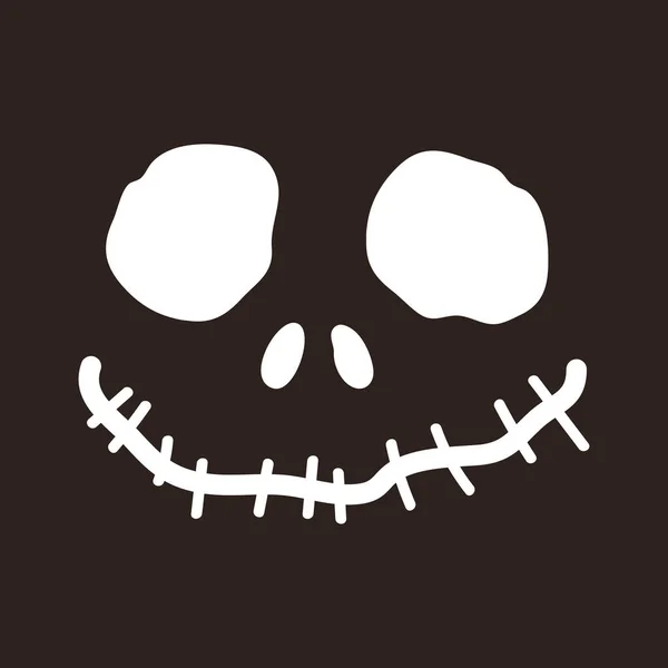 Halloween Lebka Izolované Tmavém Pozadí — Stockový vektor
