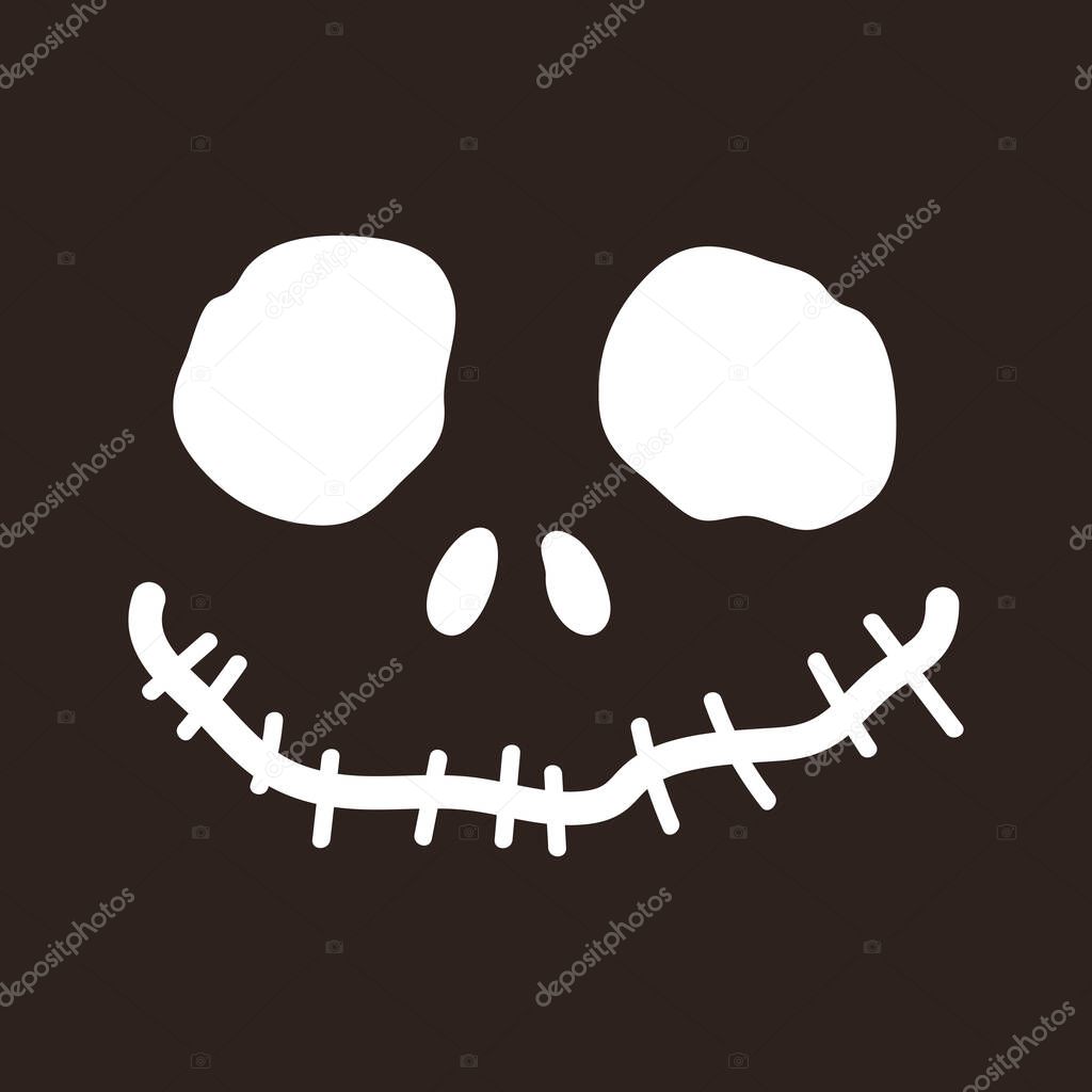 Halloween skull isolated on dark background