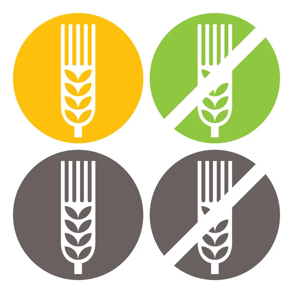 Gluten ve buğday ücretsiz işaretleri — Stok Vektör
