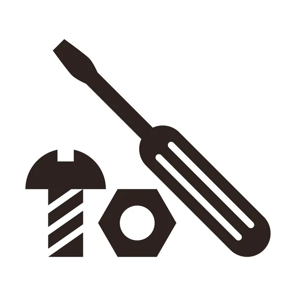 Rewdriver, nut and bolt icon — стоковый вектор