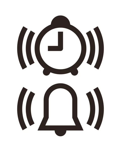 Clock and alarm icon — Stock Vector