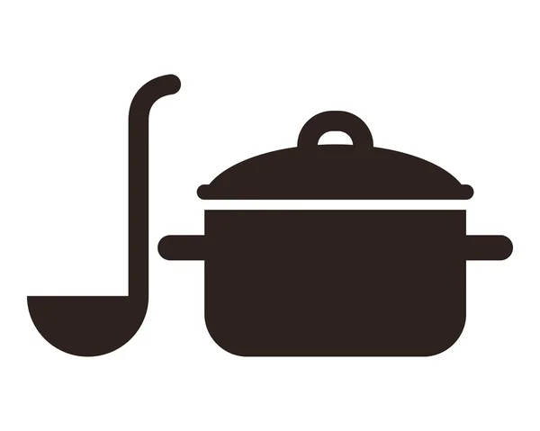 Cooking pot and ladle — Stock Vector