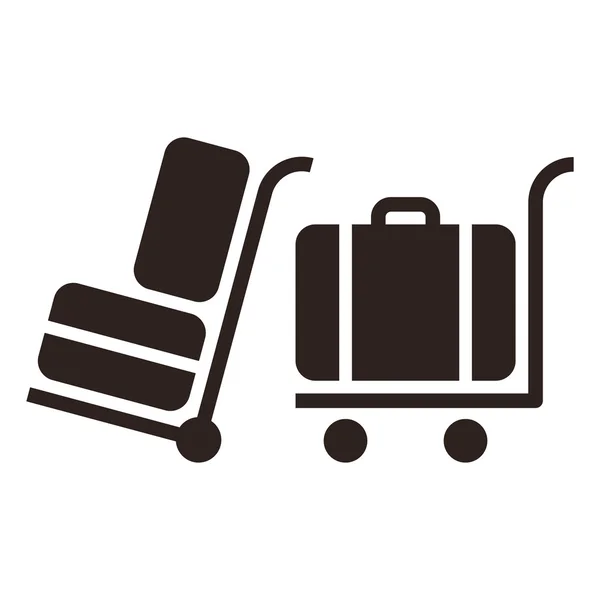 Carrinho de bagagem - ícones de viagem — Vetor de Stock