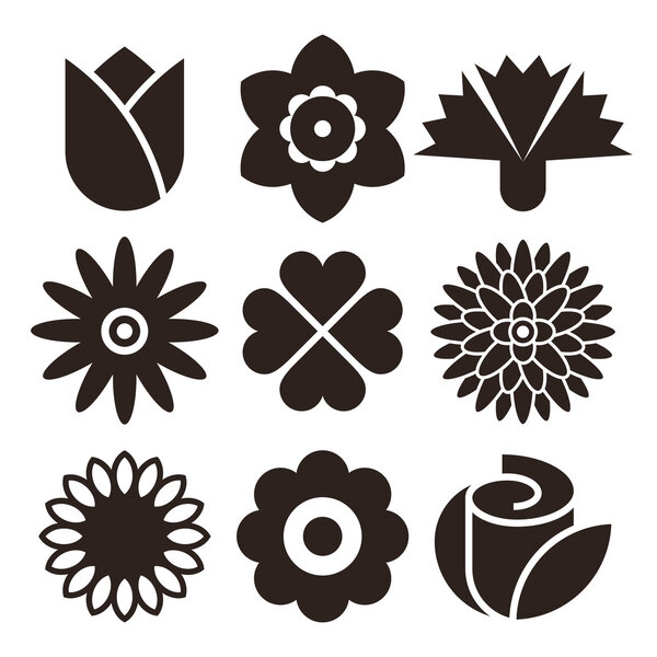 Flower icon set