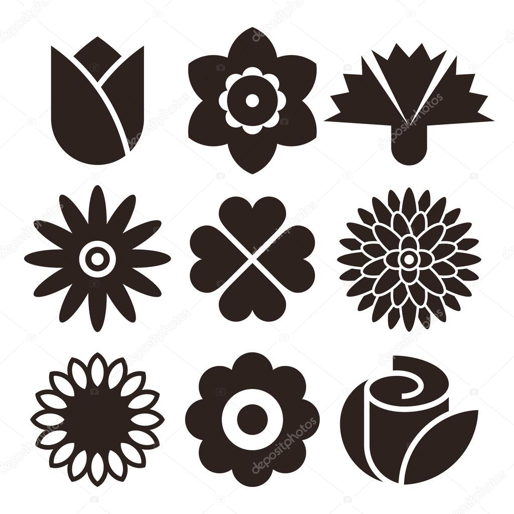 Flower icon set