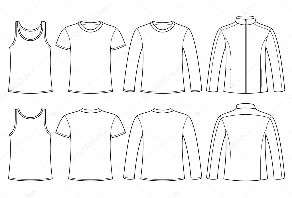 Singlet, T-shirt, Long-sleeved T-shirt and Jacket template