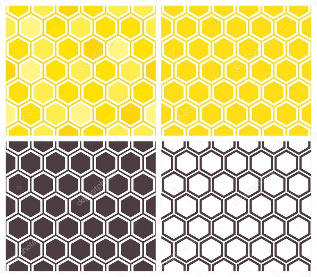 Honeycomb seamless pattern set