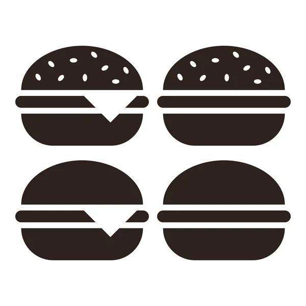 Juego de iconos de hamburguesa — Vector de stock